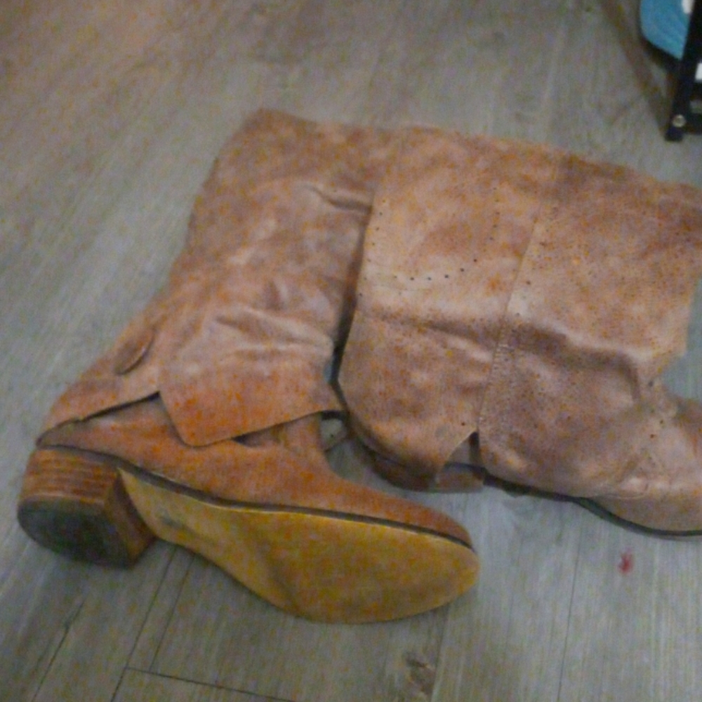 Suede Riding Boots...Camel